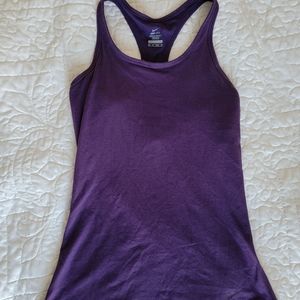 Nike Dri-fit Racerback Tank Top Built-In Sports Bra Plum Purple XS